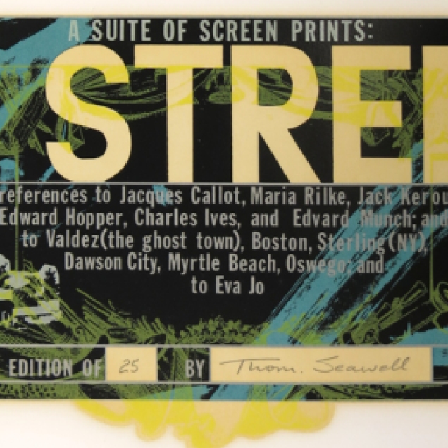 The Streets, 1975; Screen print; Image: 5 1/2 x 14 inches