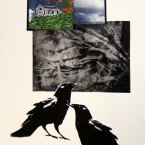 Margaret Craig; Bad Birds: Above Below Crow, 1996; Photo etching, digital transfer, chire colle; Image: 557 mm x 379 mm