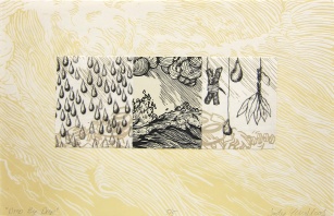 Judy Youngblood; Drop by Drop, 1997; etching, linocut, drypoint (304x465 mm)