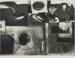 Mort Baranoff; Canyon, 1964; etching; 453x606mm